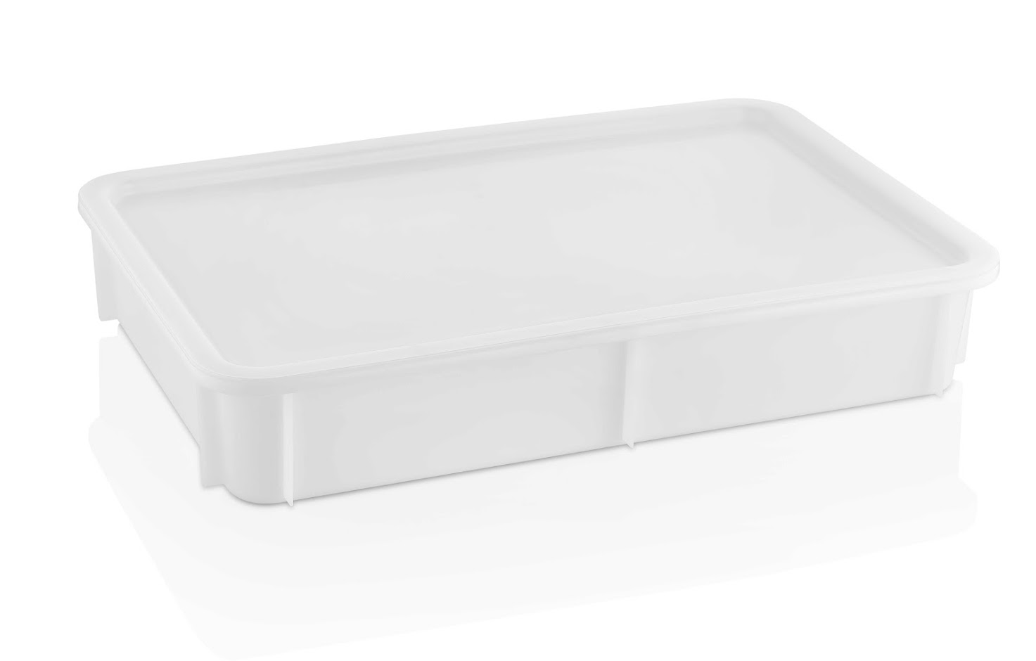 Контейнер для теста 600*400* 75 мм. (-40/+70℃) прямой, сплошной, мороз-кий, белый п/п (крышка 77152) GP /1/6/