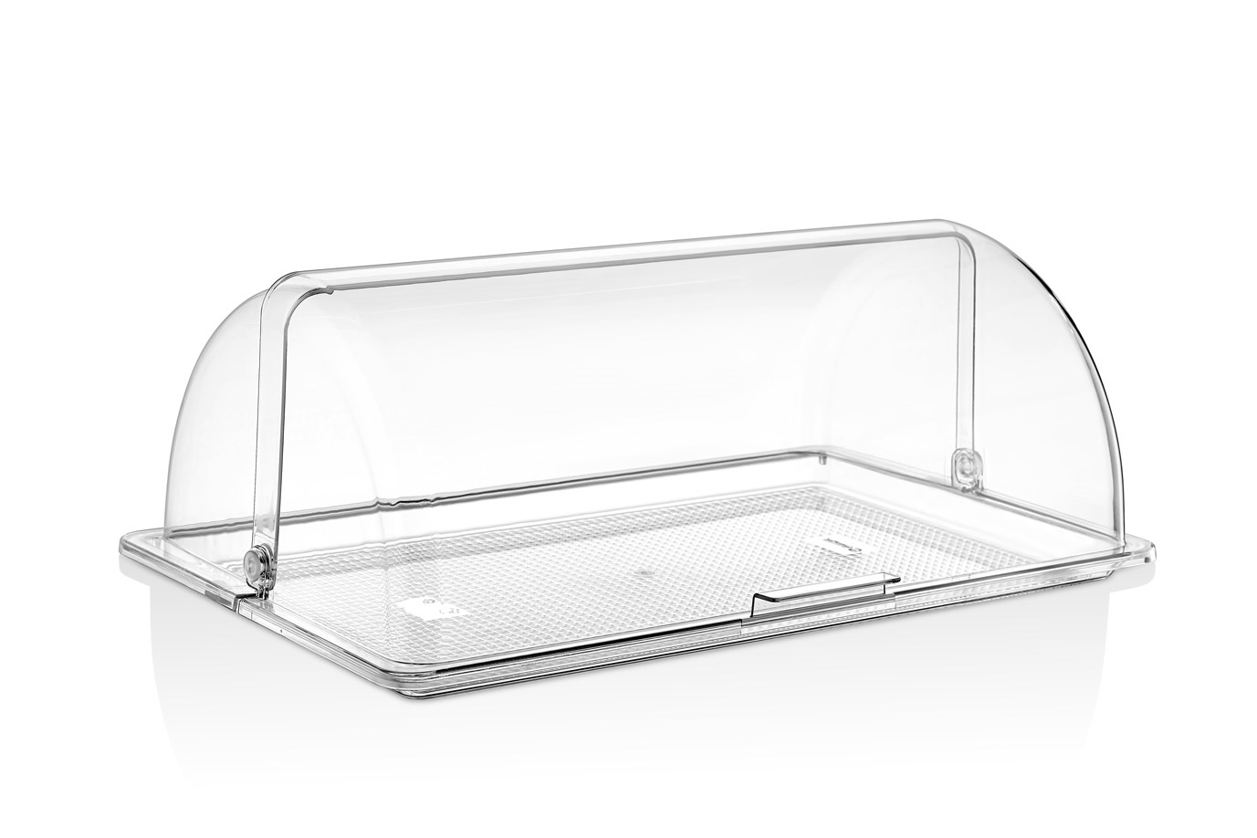 Поднос сервировочный GN 1/1 53*32,5 см. поликарбонат, прозрачный, с крышкой Roll-Top GP /1/
