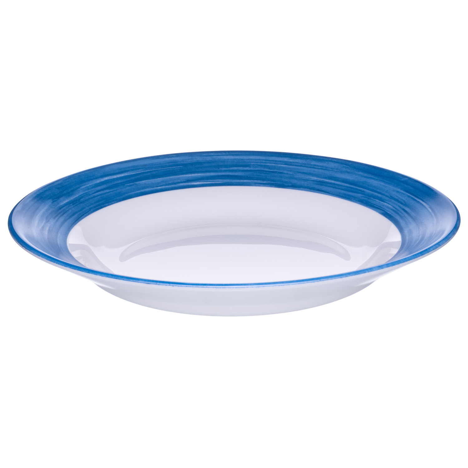 Тарелка d=225 мм. глубокая синий край Браш /1/6/24/ АКЦИЯ