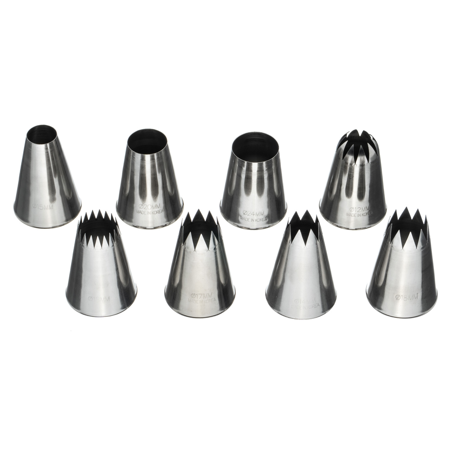 Набор кондитерских насадок  8 шт нерж. для больших меренг и кремовых шапочек /1/