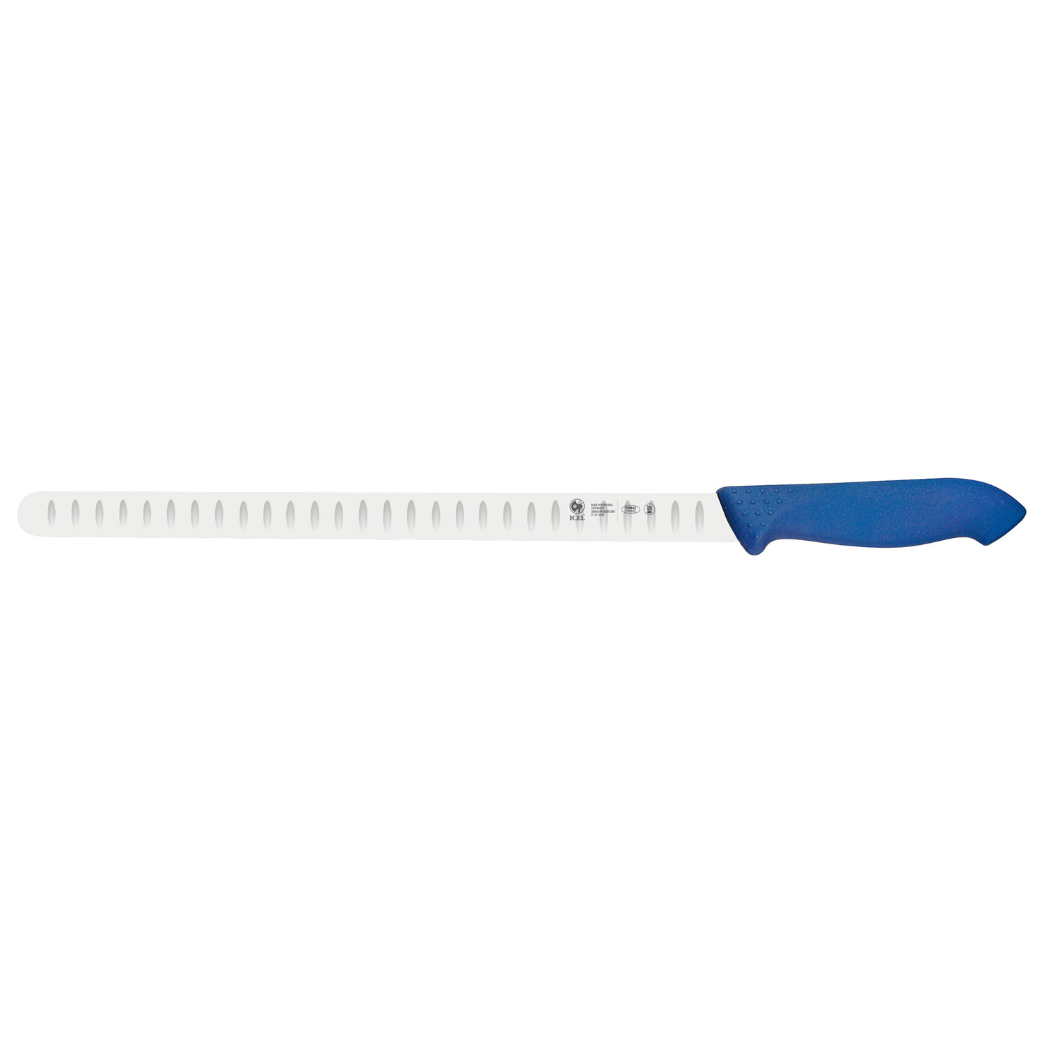 Нож для рыбы 300/420 мм. с бороздками, синий антибактер. ручка HoReCa Icel /1/6/