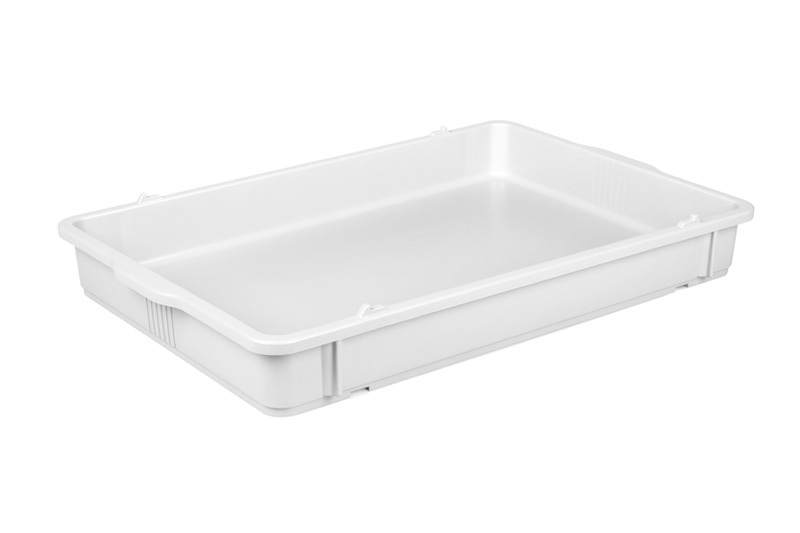Контейнер для теста 650*430* 80 мм. (-20/+70) прямой, сплошной, белый, полипропилен (кр. 59358) /1/2/