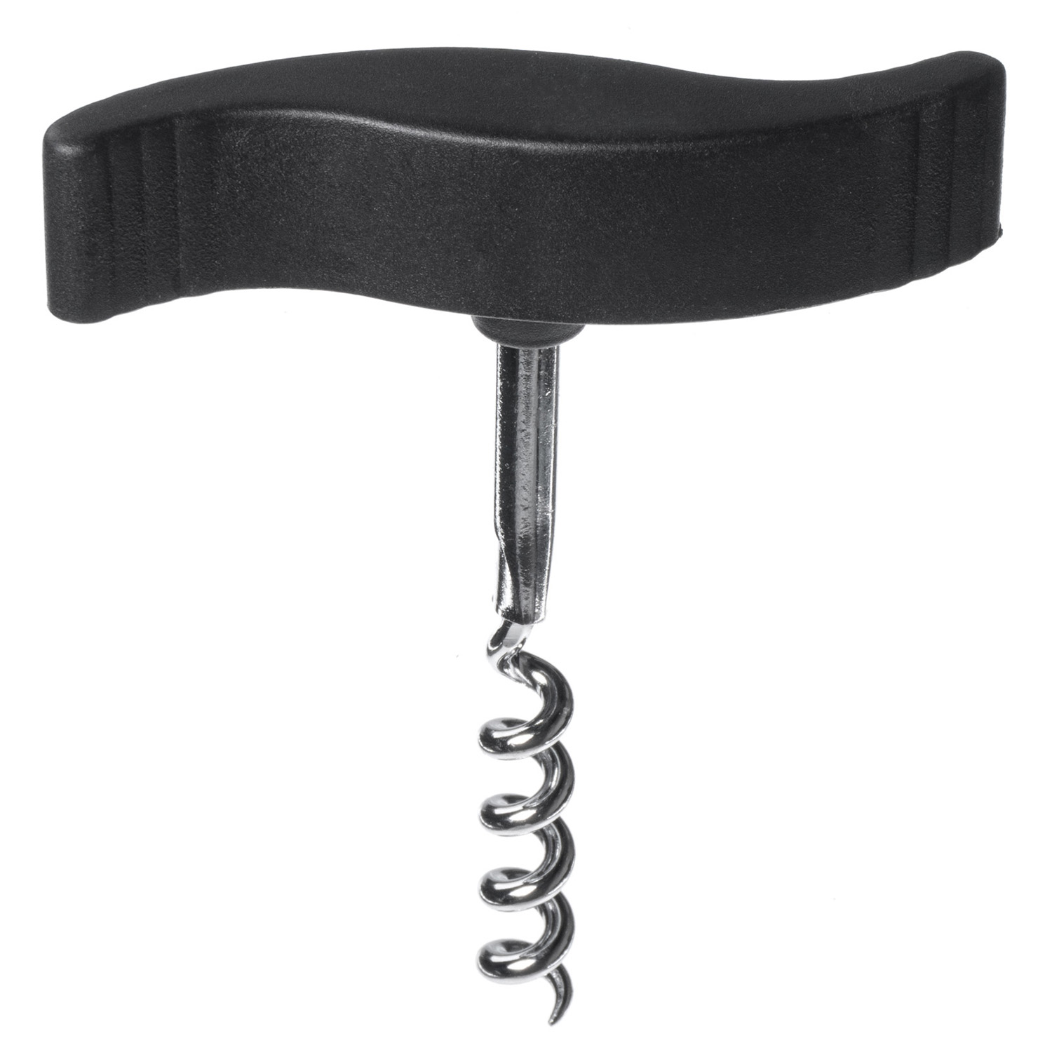 Штопор простой с пластик. ручкой 10 см. нерж. /1/