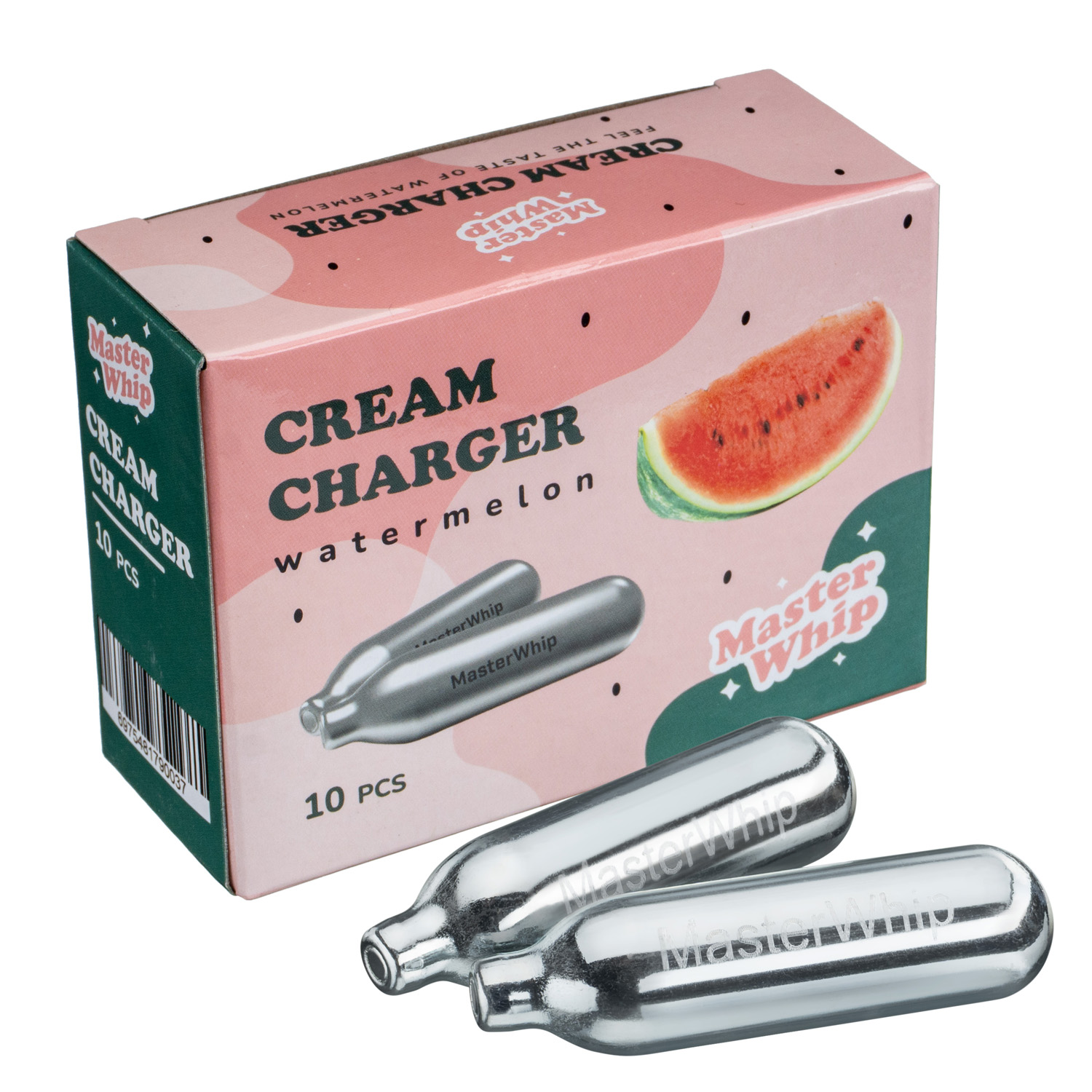 Баллончики для сифона для взбивания сливок (N2O) 10 шт/уп. вкус арбуз MasterWhip /1/36/ АКЦИЯ