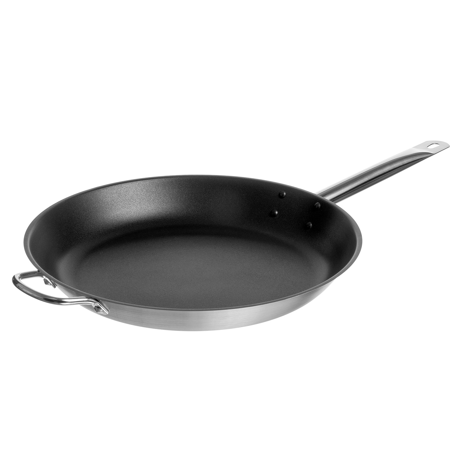 Сковорода d=37 см. h=5 см. 3,8 л. нерж. с 2 ручками с антиприг. покрыт. (индукция) MGsteel /1/