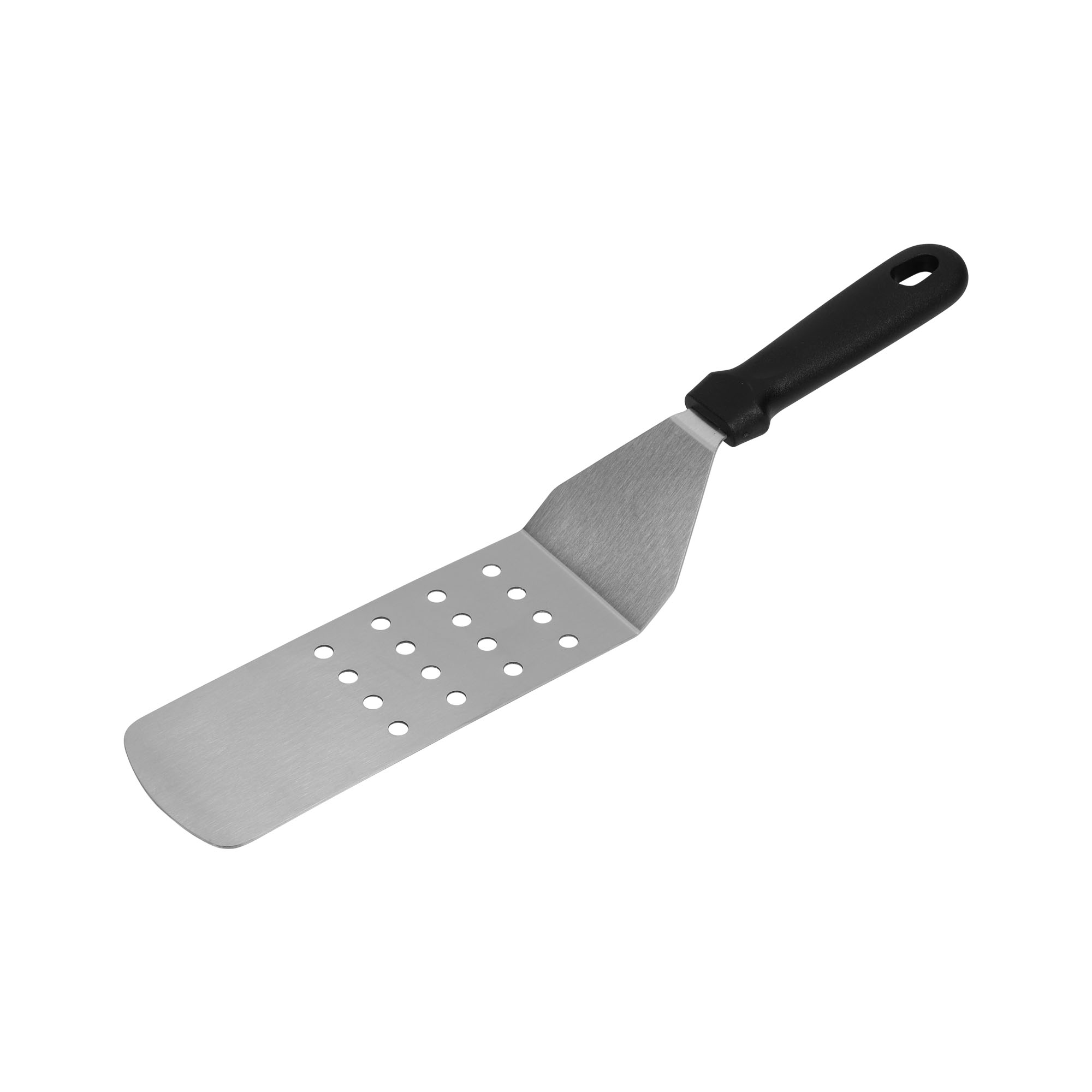 Лопатка 36 см. изогнутая раб. часть 20*7,3 см. нерж. перфорир. с пластик. ручкой /1/