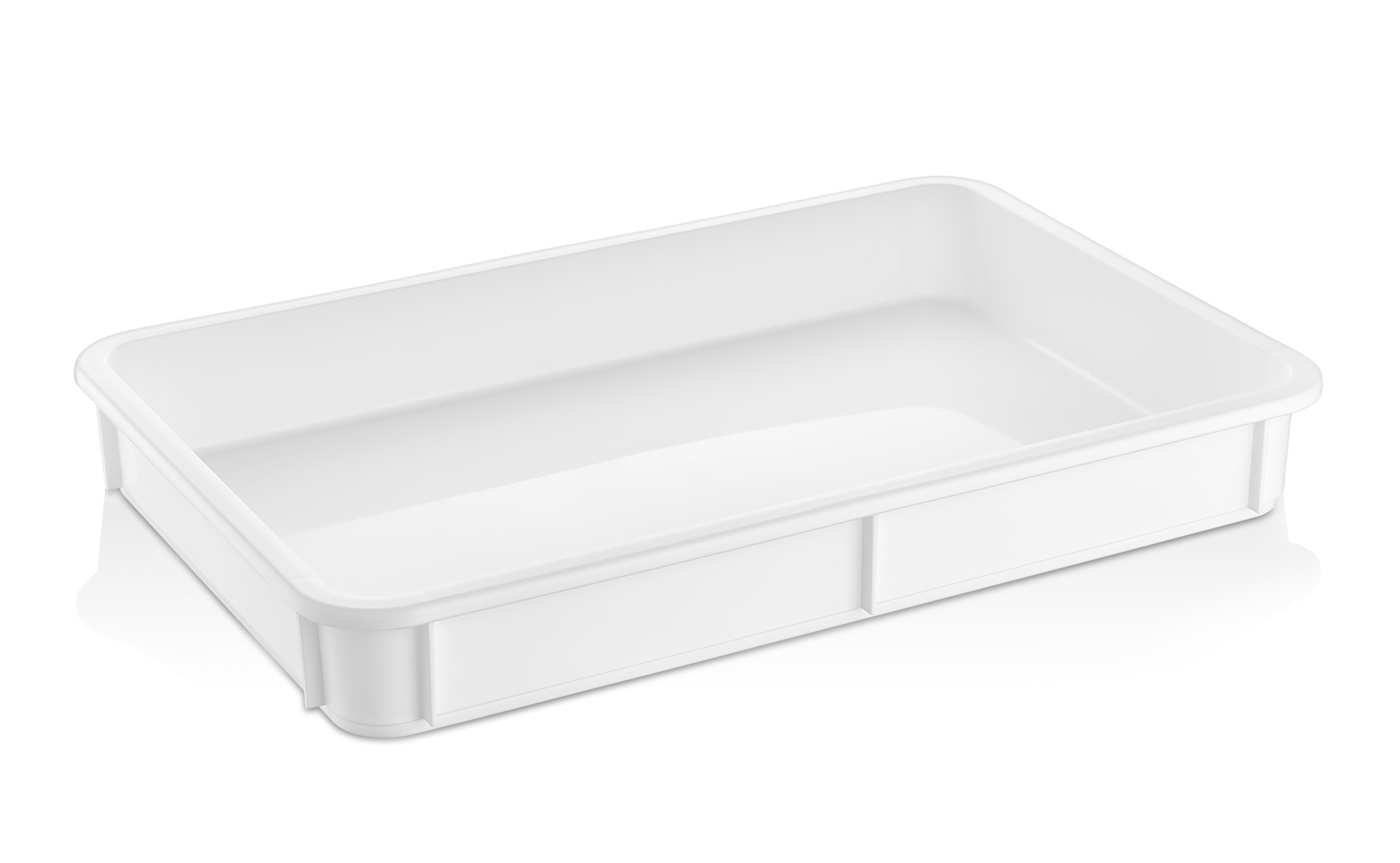 Контейнер для теста 600*400* 75 мм. (-20/+70℃) прямой, сплошной, мороз-кий, белый полиэт.(крышка 76803) GP /1/6/