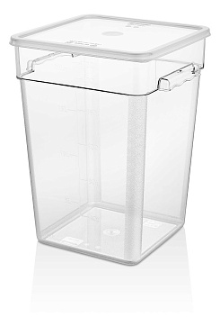 Контейнер для продуктов квадр. 20,8 л. 28*28*40 см. с мерн.шкалой, прозрач, поликарб., б/кр, штабелир. (кр.80012,80471) GP/1/6/