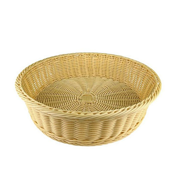 Корзина для хлеба круглая d=21 см. h=6 см. бежевая полиротанг MGprof /1/ АКЦИЯ