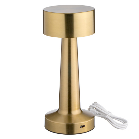 Лампа настольная d=9 см. h=21,5 см. 3 цвета, сенсорная регулировка яркости, нерж., золотая LED SIMPLE II MGline /1/20/