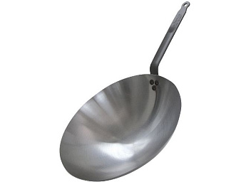 Сковорода Wok d=35,5 см. h=9 см. белая сталь (индукция) Сarbone plus De Buyer /1/3/ Сковорода Wok d=35,5 см. h=9 см. белая сталь (индукция) Сarbone plus De Buyer /1/3/