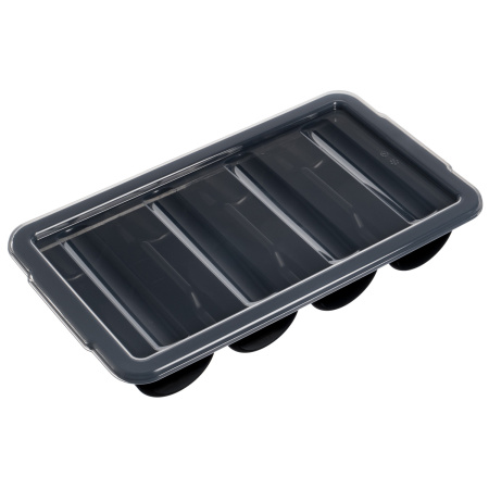 Крышка для емкости для столовых приборов 4 секции 54*30 см. прозрачная, п/п (емкость 15620, 76907) GP /1/12/