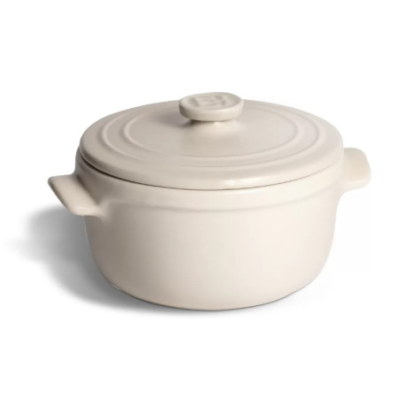 Кастрюля 0,6 л. керам. d=13,5 см. h=10 см. с крышкой бежевая Emile Henry /1/2/