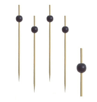 Пики 12 см. 100 шт/уп бамбук Жемчужина черная /1/40/ Пики 12 см. 100 шт/уп бамбук Жемчужина черная /1/40/