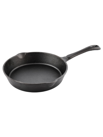 Сковорода порц. d=16 см. h=2,5 см. 0,4 л. чугун. с лит. ручкой /1/