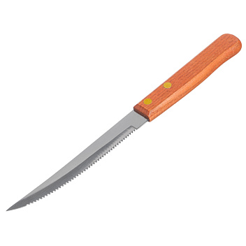 Нож для стейка 115/215 мм. 18/0 1 мм. ручка дерево /1/