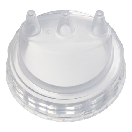 Емкость для соуса  750 мл. d=70 мм. h=270 мм. с 2 крышками 3 носика, широкая прозрачная, крышки прозрачные GP /1/96/