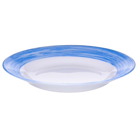 Тарелка d=225 мм. глубокая голубой край Браш /1/6/24/ АКЦИЯ