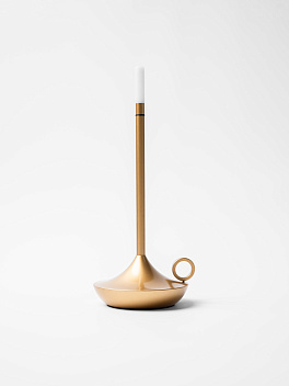 Лампа настольная беспроводная d=11 см. h=25,5 см. 1 цвет, 3 режима яркости, алюм., золотая LED CANDLE MGline /1/20/ Лампа настольная беспроводная d=11 см. h=25,5 см. 1 цвет, 3 режима яркости, алюм., золотая LED CANDLE MGline /1/20/