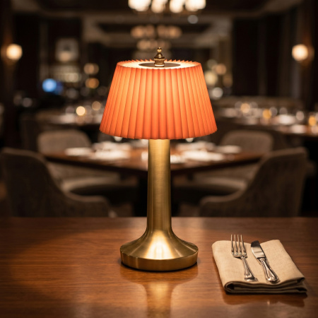 Лампа настольная d=13,5 см. h=26,5 см. 3 цвета, сенсорная регулировка яркости, нерж., оранжевая LED PINE MGline /1/20/