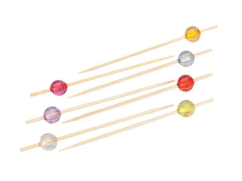 Пики 10 см. 100 шт/уп бамбук Кристалл Круглый /1/ Пики 10 см. 100 шт/уп бамбук Кристалл Круглый /1/