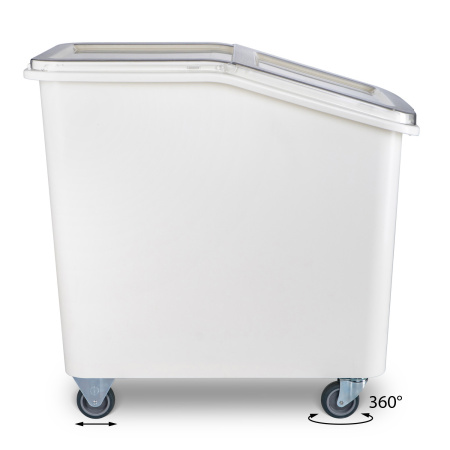 Контейнер для сыпучих продуктов 102 л 420*720*710 мм. (-40°C /+70°C) п/п на колесах, с совком, белый GP /1/3/18/