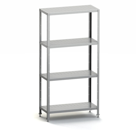 Стеллаж кухонный 1000*600*1800 мм., 4 перфорир. полки нерж., стойки нерж., разборный MGsteel /1/ Стеллаж кухонный 1000*600*1800 мм., 4 перфорир. полки нерж., стойки нерж., разборный MGsteel /1/