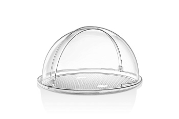 Крышка Roll-Top d=39 см. h=20 см. с ручками, поликарбонат, прозрачная GP /1/6/