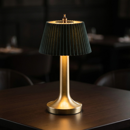 Лампа настольная d=13,5 см. h=26,5 см. 3 цвета, сенсорная регулировка яркости, нерж., зеленая LED PINE MGline /1/20/