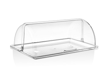 Поднос сервировочный GN 1/1 53*32,5 см. поликарбонат, прозрачный, с крышкой Roll-Top GP /1/