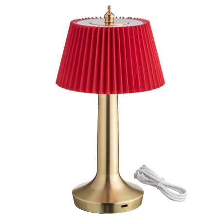 Лампа настольная d=13,5 см. h=26,5 см. 3 цвета, сенсорная регулировка яркости, нерж., красная LED PINE MGline /1/20/