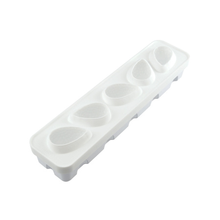 Форма для выпечки 120 мл. 5 ячеек 60*77 мм. h=54 мм. Клубника силикон +пластик.подставка Silikomart /1/5/