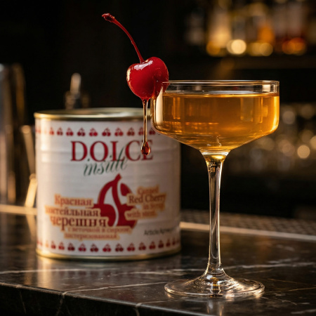 Черешня коктейльная 2,2 кг. в сиропе, красная с веточкой, паст. /1/