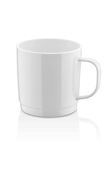 Кружка 250 мл. d=75 мм. h=75 мм. поликарбонат, белая штабелир. GP /1/100/ ТП