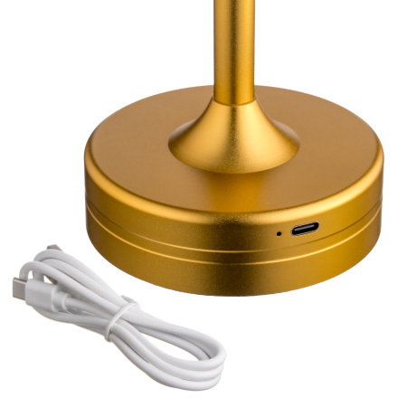 Лампа настольная d=9 см. h=31,5 см. 3 цвета, сенсорная регулировка яркости, алюм., золотая LED TECHNO MGline /1/20/