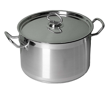 Кастрюля  9,0 л. нерж. d=27,5 см. h=17 см. тройное дно с крышк. (индукция) MGsteel /1/ Кастрюля  9,0 л. нерж. d=27,5 см. h=17 см. тройное дно с крышк. (индукция) MGsteel /1/