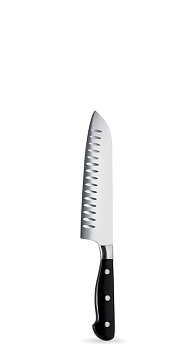 Нож японский Santoku 125/235 мм. с бороздками, кованый Abert 1/12/ Нож японский Santoku 125/235 мм. с бороздками, кованый Abert 1/12/