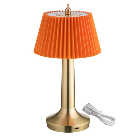 Лампа настольная d=13,5 см. h=26,5 см. 3 цвета, сенсорная регулировка яркости, нерж., оранжевая LED PINE MGline /1/20/