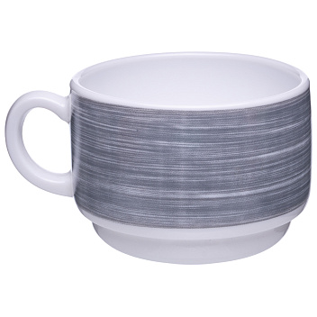 Чашка 190 мл. чайная d=76 мм. h=57 мм. серый край штабелир. Браш (блюдце 53486) /1/12/48/