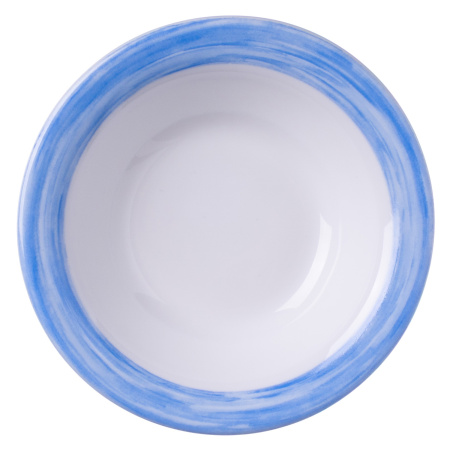 Блюдце d=120 мм. 110 мл. для десерта глубокое голубой край  Браш /1/6/36/