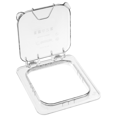 Крышка для гастроем. 1/6 поликарб.прозрач. (-40/+99С) откидная (гастроемкость..) GP /1/12/