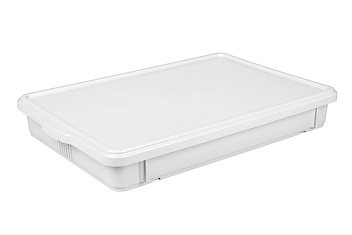 Контейнер для теста 650*430* 80 мм. (-20/+70) прямой, сплошной, белый, полипропилен, с крышкой /1/2/