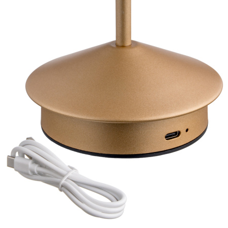 Лампа настольная d=11 см. h=30 см. 3 цвета, сенсорная регулировка яркости, алюм., золотая LED PINE MGline /1/20/