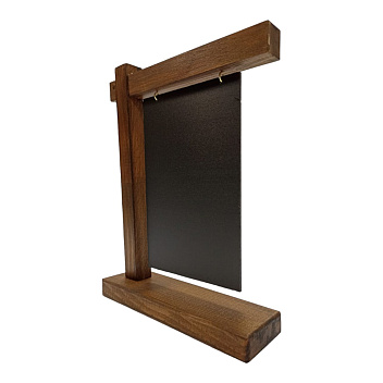Табличка 170*220 мм. А6 меловая двусторонняя висячая, на дерев. подставке коричневая /1/
